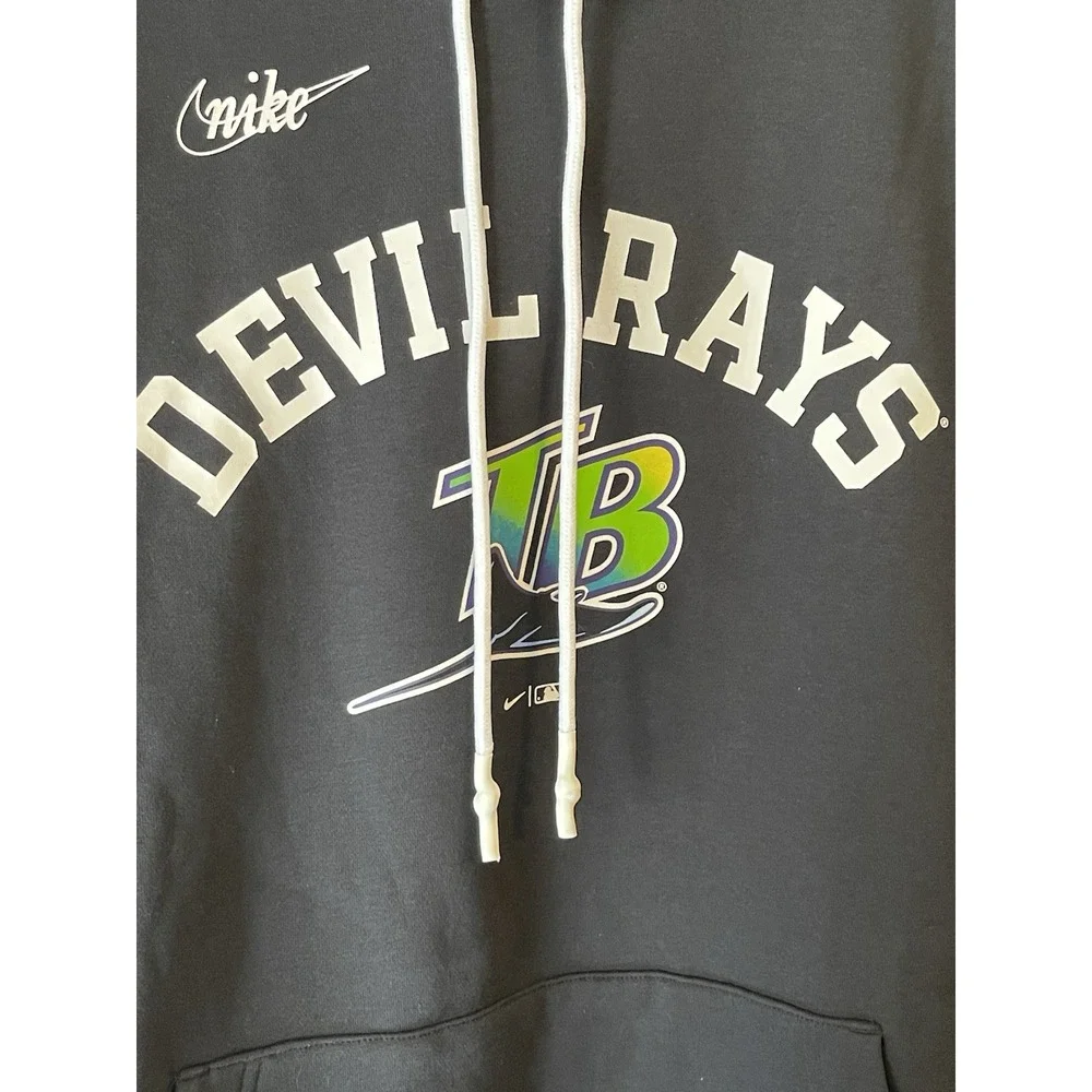 Men's 2XL NWT Tampa Bay Rays Nike Rewind Lefty Pullover Hoodie‎ Black